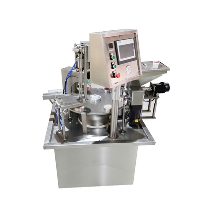 Automatic Rotary Coffee Capsule Jam Pudding Yogurt Cup Food Aluminum Foil Filling and Sealing Machine